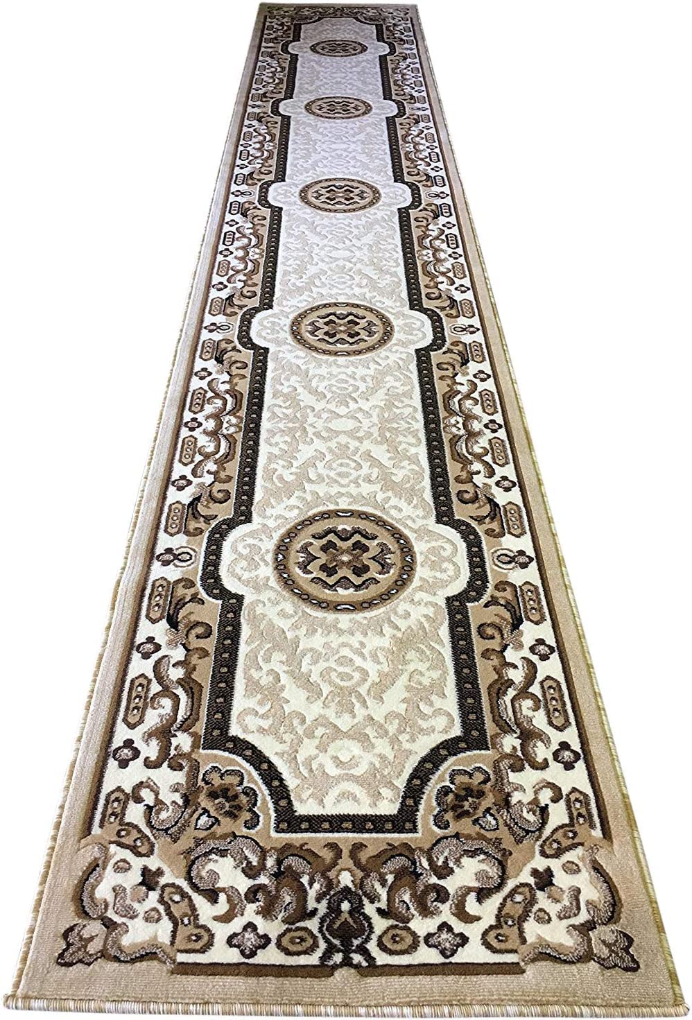 YHSF Traditional Floral Area Rug - Non-Slip Washable Carpet for Kitchen, Dining Room, or Entryway - Easy Clean Colorful Flower Rug - Grey, 5 ft 2 in x 7 ft