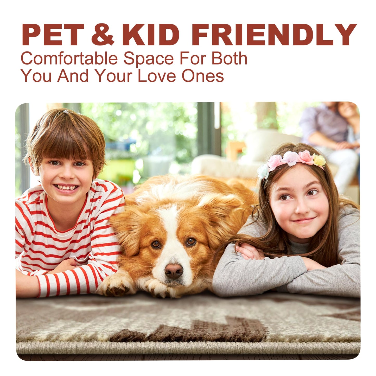 YHSF South West Native American Rug Ritz – Native Tribal American Indian Inspired Rug - Living Room, Bedroom, Hallway, Entryway & High-Traffic Area Rugs - Washable - Soft - Espresso, 8 Feet x 10 Feet