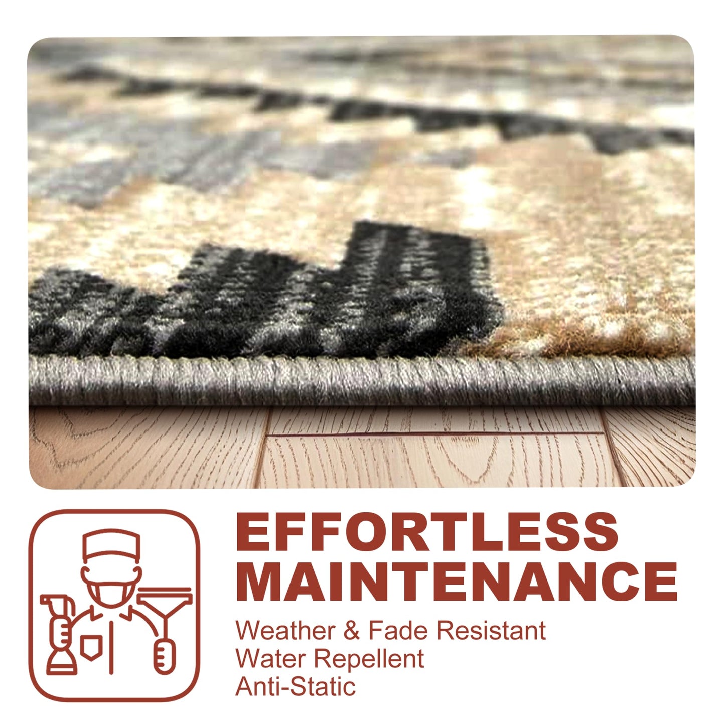 YHSF South West Native American Rug Ritz – Native Tribal American Indian Inspired Rug - Living Room, Bedroom, Hallway, Entryway & High-Traffic Area Rugs - Washable - Soft - Espresso, 8 Feet x 10 Feet