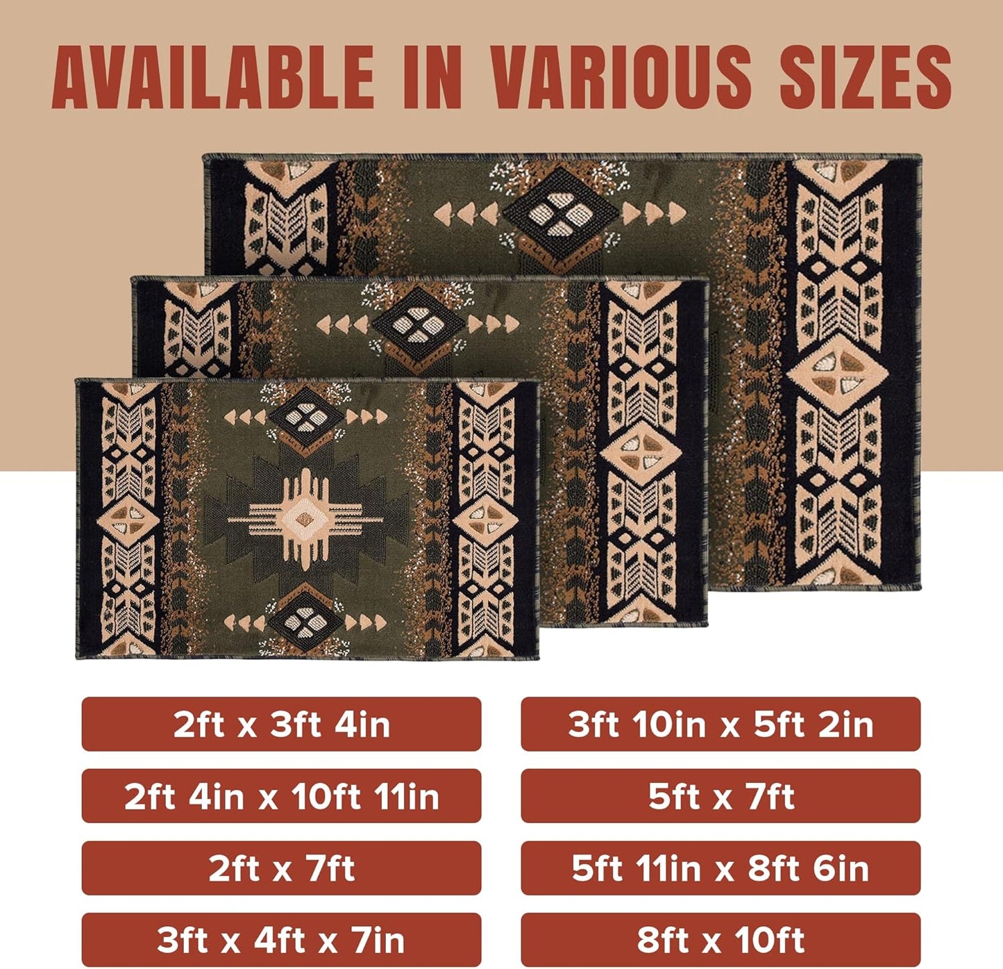 YHSF South West Native American Area Rug C318