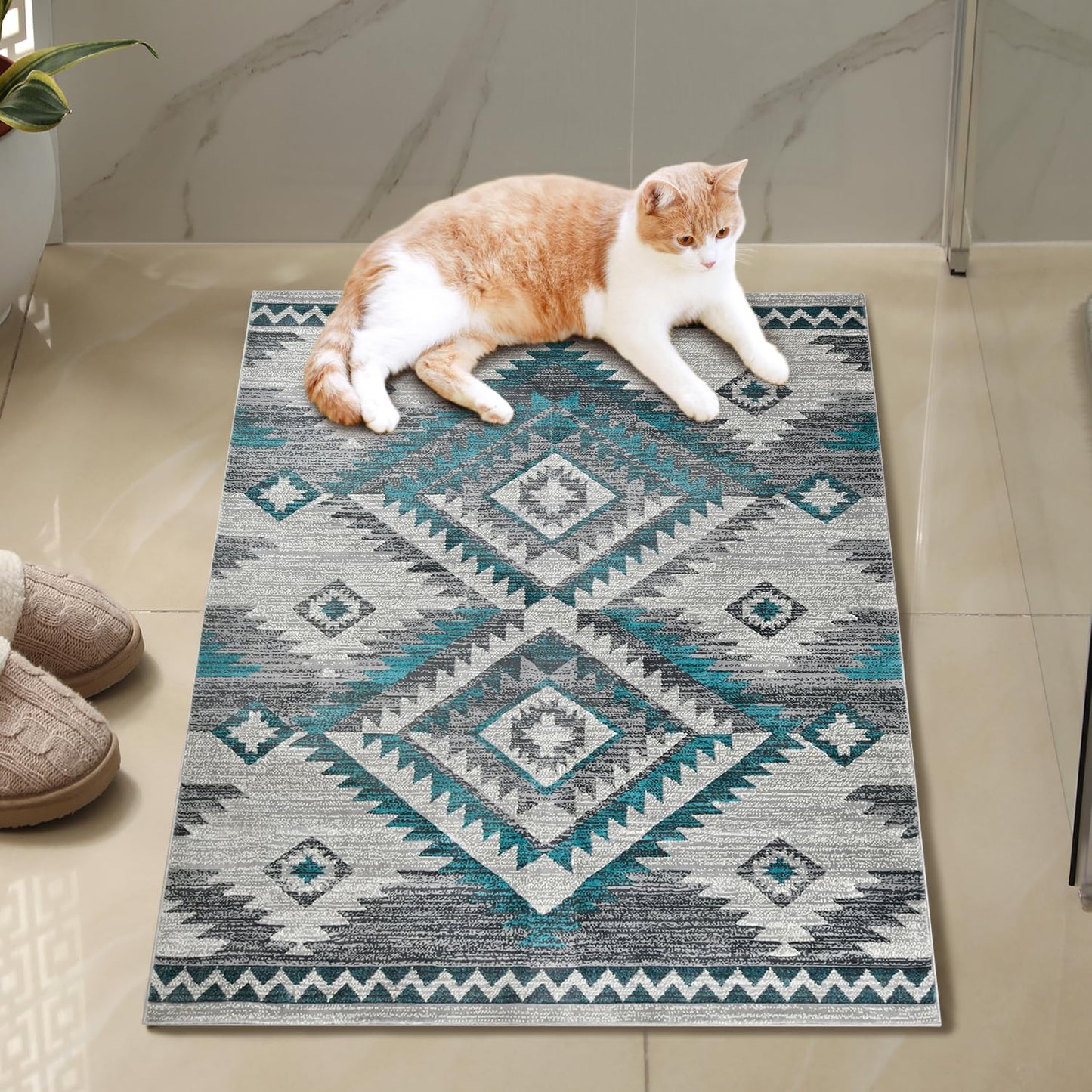 YHSF South West Native American Rug Ritz – Native Tribal American Indian Inspired Rug - Living Room, Bedroom, Hallway, Entryway & High-Traffic Area Rugs - Washable - Soft - Espresso, 8 Feet x 10 Feet