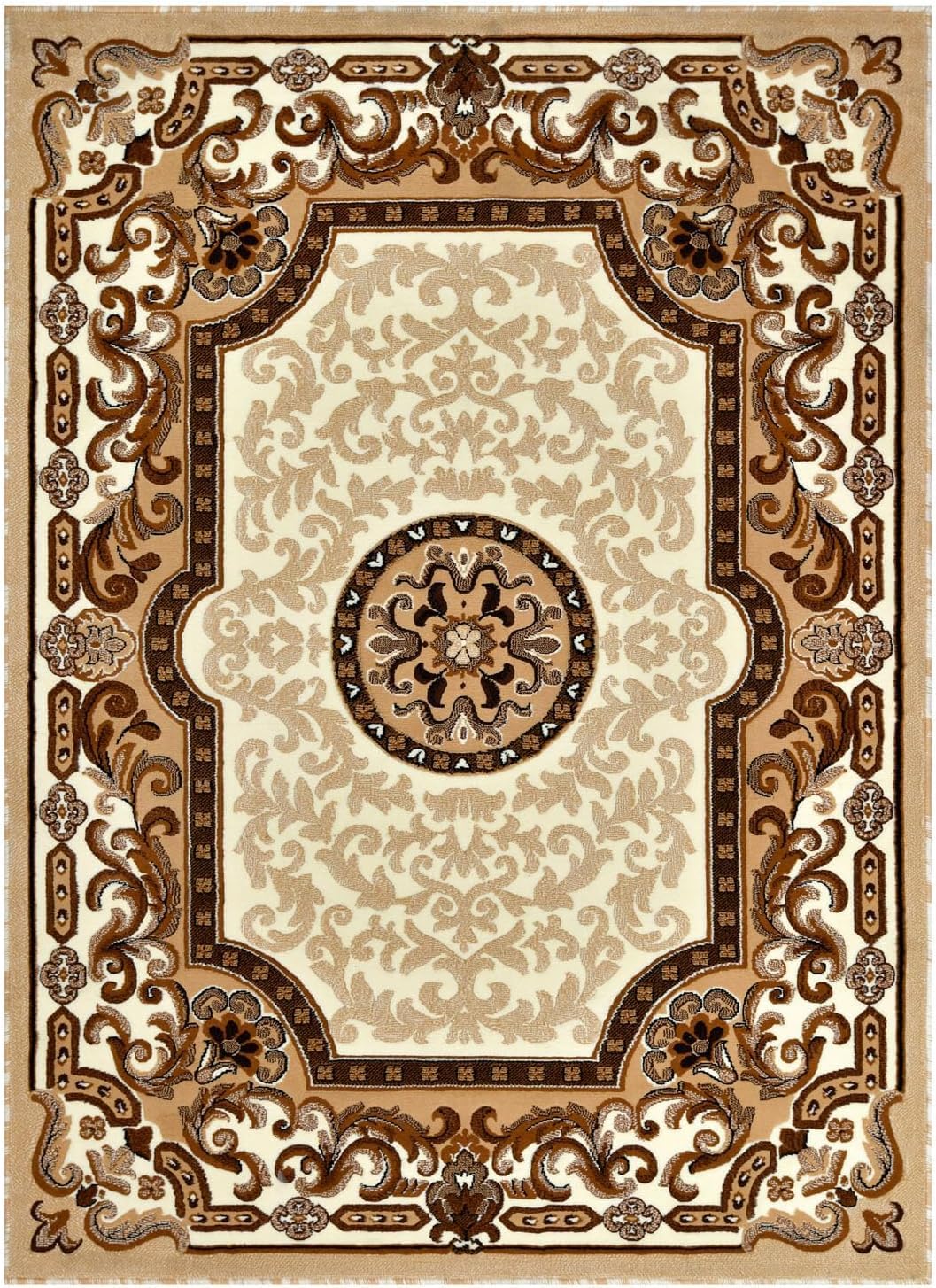 YHSF Traditional Floral Area Rug - Non-Slip Washable Carpet for Kitchen, Dining Room, or Entryway - Easy Clean Colorful Flower Rug - Grey, 5 ft 2 in x 7 ft