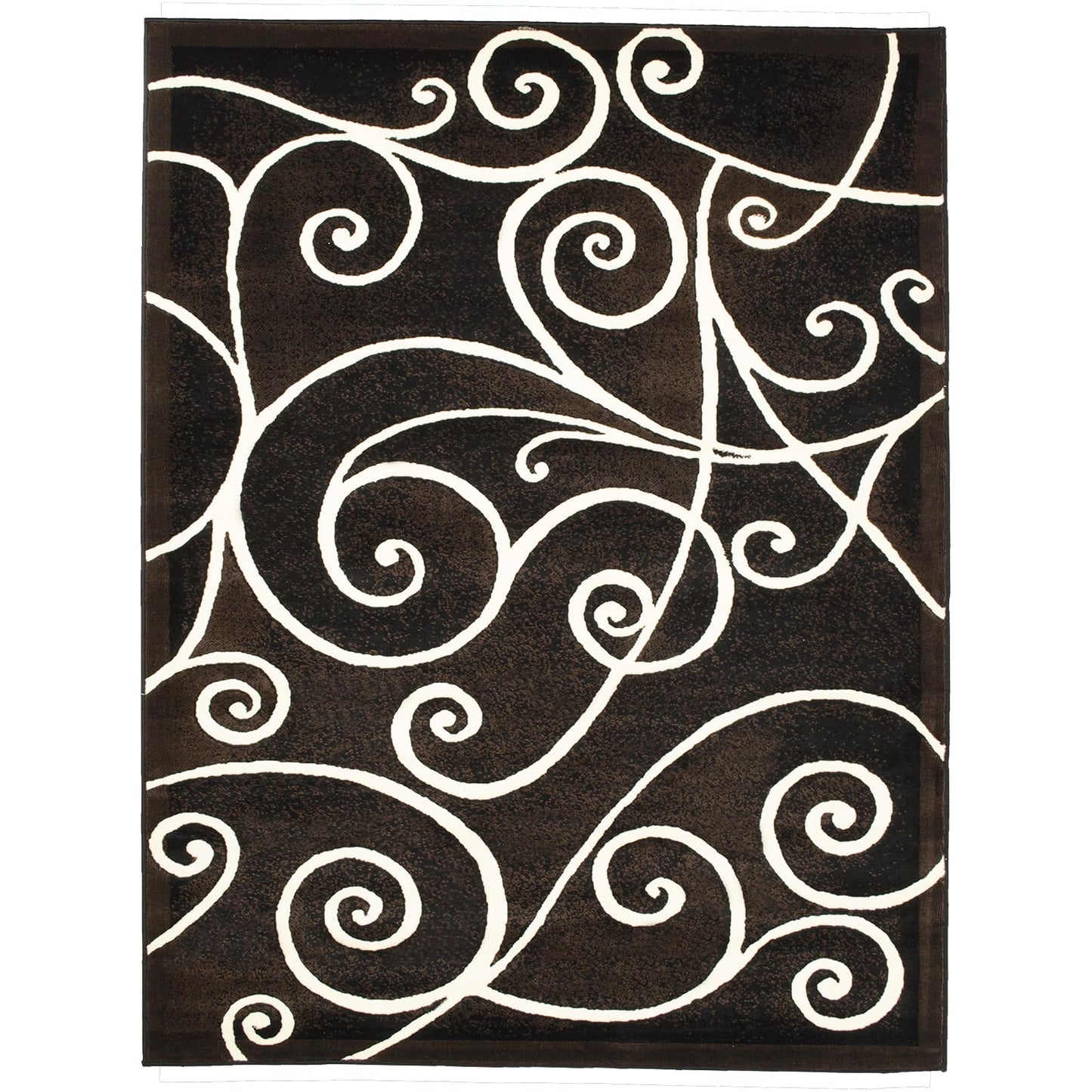 YHSF Modern Contemporary Area Rugs for Living Room, Bedroom, Office, Dining Room, Entryway – Washable, Easy to Clean, Soft Swirl Design, Modern Area Rug – 5x7 Feet, Berber