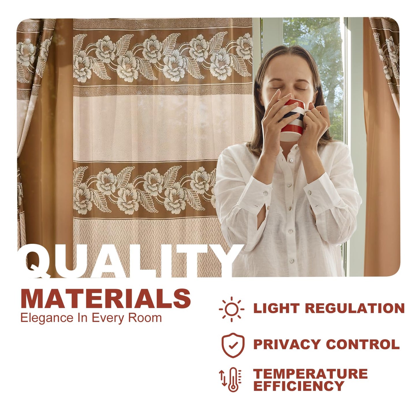 YHSF Jacquard Window Curtains for Living Room and Bedrooms - 54" W x 84" L 2-Panel Set Fancy Curtains with Valance Attached & 2 Tassle Tie Backs - Fancy Living Room Curtain with Valance - Turquoise