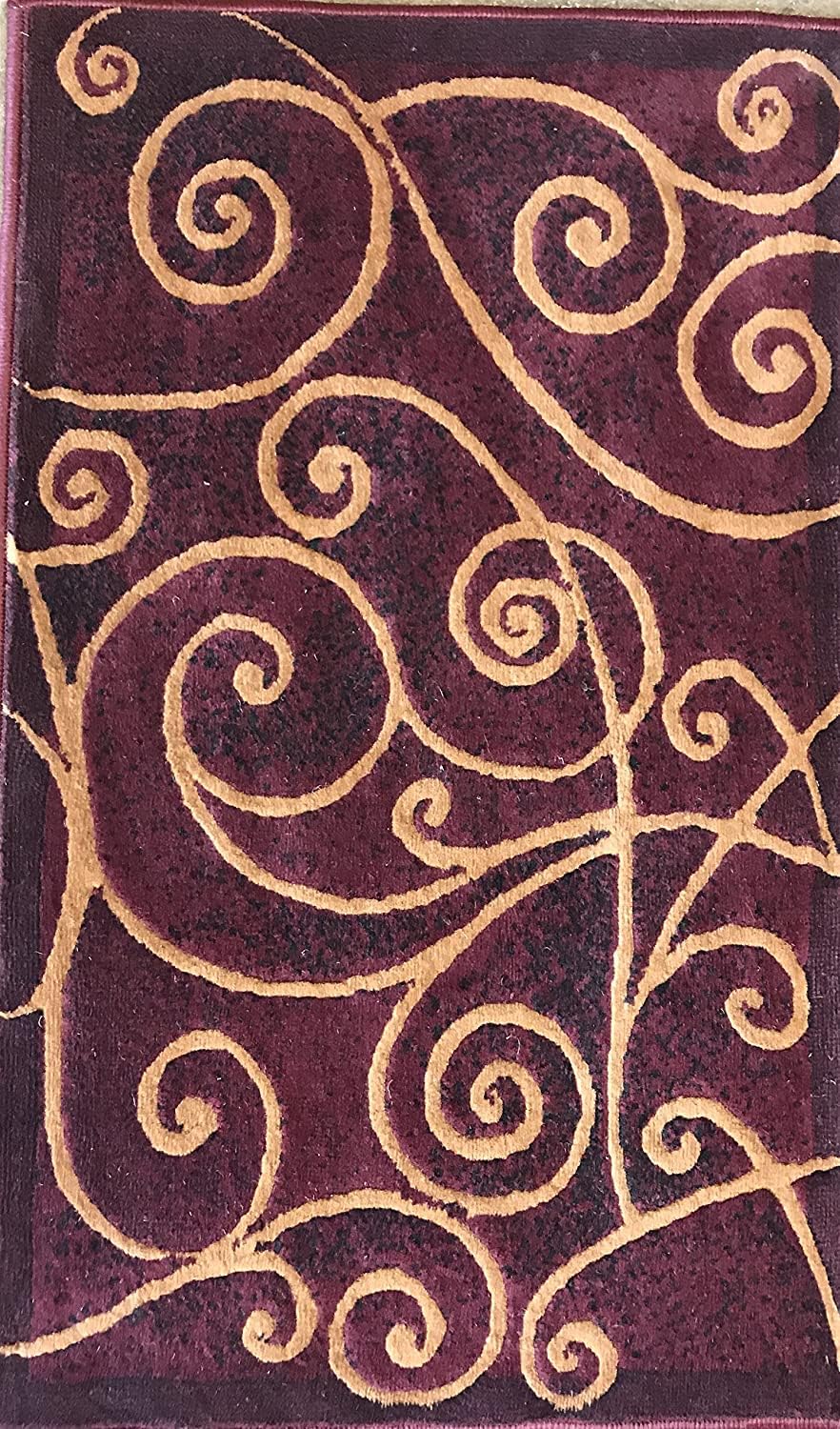 YHSF Modern Contemporary Area Rugs for Living Room, Bedroom, Office, Dining Room, Entryway – Washable, Easy to Clean, Soft Swirl Design, Modern Area Rug – 5x7 Feet, Berber