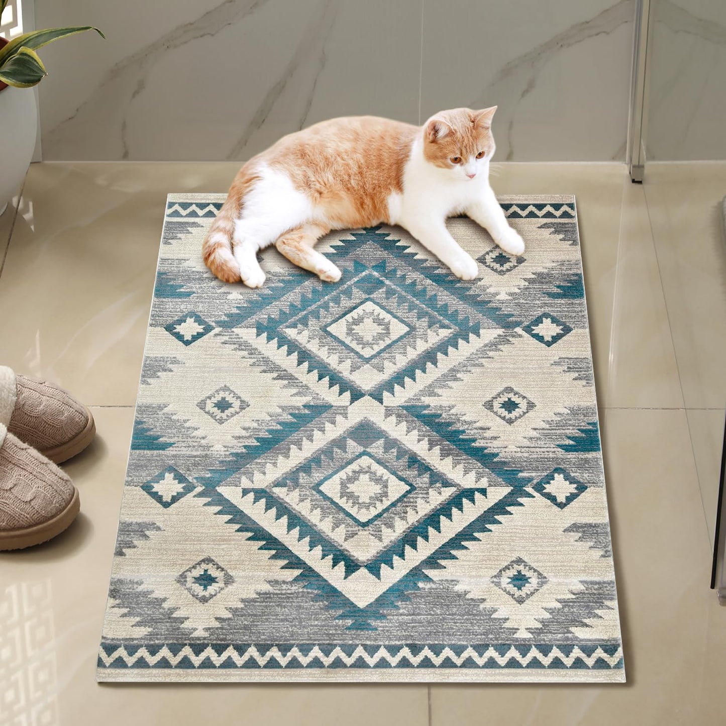 YHSF South West Native American Rug Ritz – Native Tribal American Indian Inspired Rug - Living Room, Bedroom, Hallway, Entryway & High-Traffic Area Rugs - Washable - Soft - Espresso, 8 Feet x 10 Feet