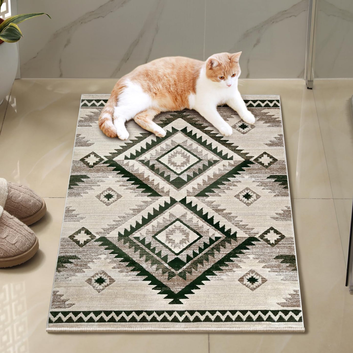 YHSF South West Native American Rug Ritz – Native Tribal American Indian Inspired Rug - Living Room, Bedroom, Hallway, Entryway & High-Traffic Area Rugs - Washable - Soft - Espresso, 8 Feet x 10 Feet