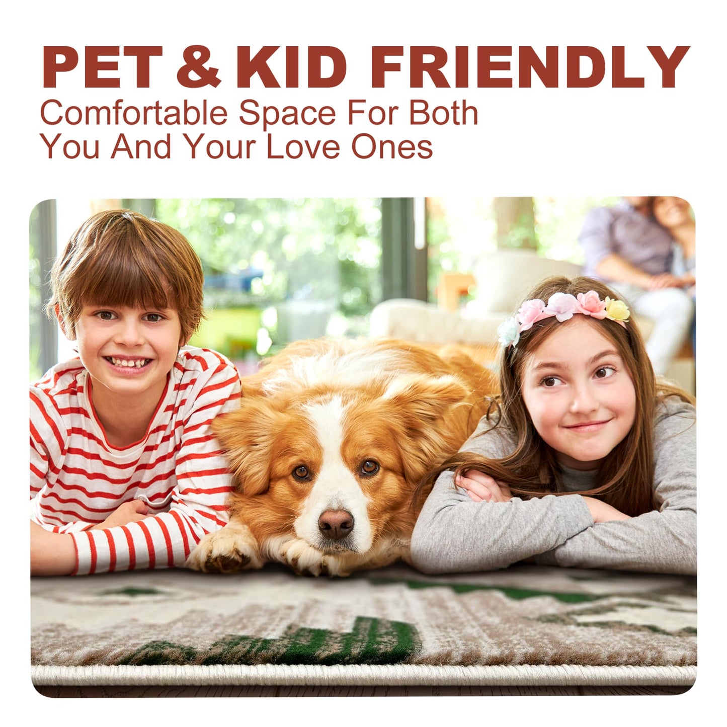 YHSF South West Native American Rug Ritz – Native Tribal American Indian Inspired Rug - Living Room, Bedroom, Hallway, Entryway & High-Traffic Area Rugs - Washable - Soft - Espresso, 8 Feet x 10 Feet