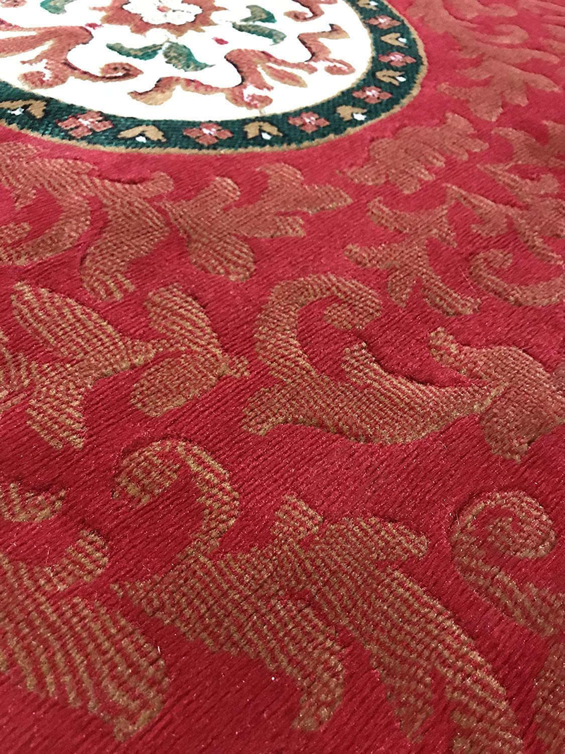 YHSF Traditional Floral Area Rug - Non-Slip Washable Carpet for Kitchen, Dining Room, or Entryway - Easy Clean Colorful Flower Rug - Grey, 5 ft 2 in x 7 ft