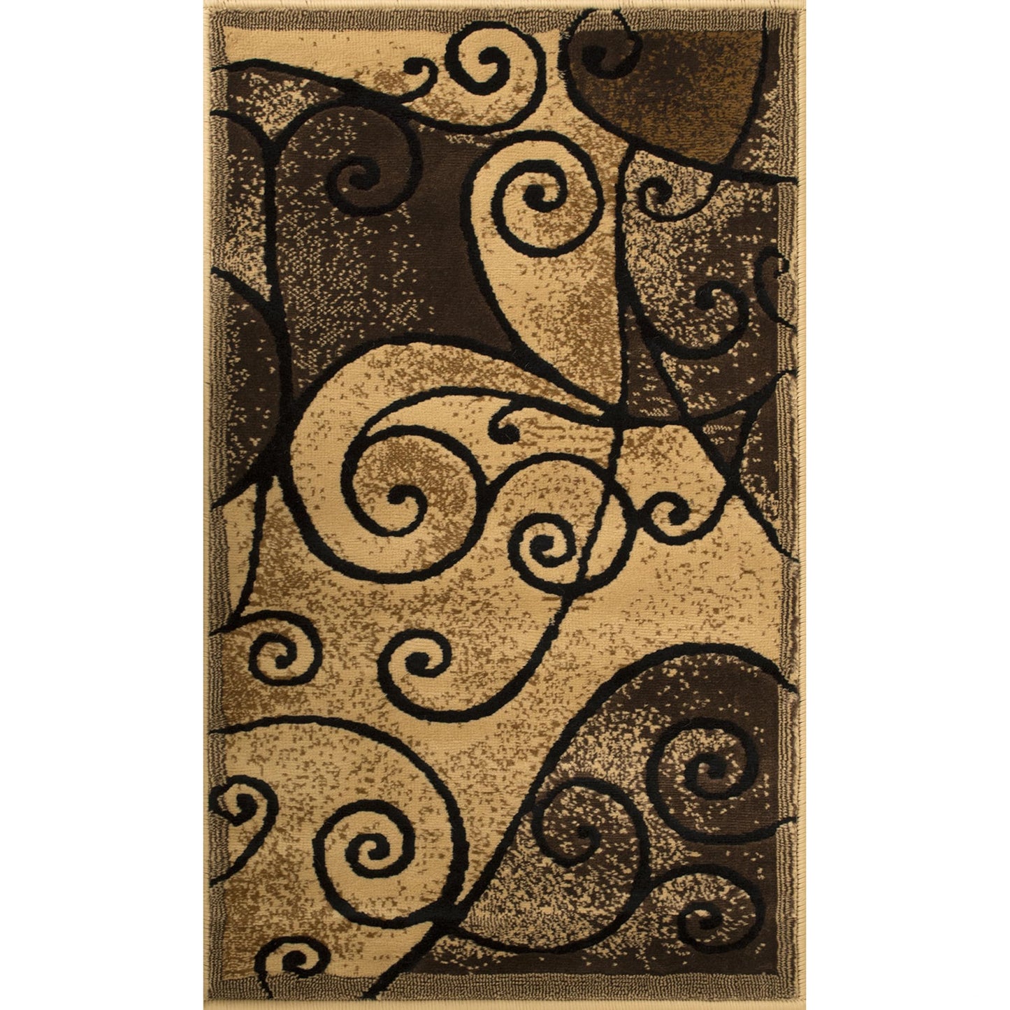 YHSF Modern Contemporary Area Rugs for Living Room, Bedroom, Office, Dining Room, Entryway – Washable, Easy to Clean, Soft Swirl Design, Modern Area Rug – 5x7 Feet, Berber