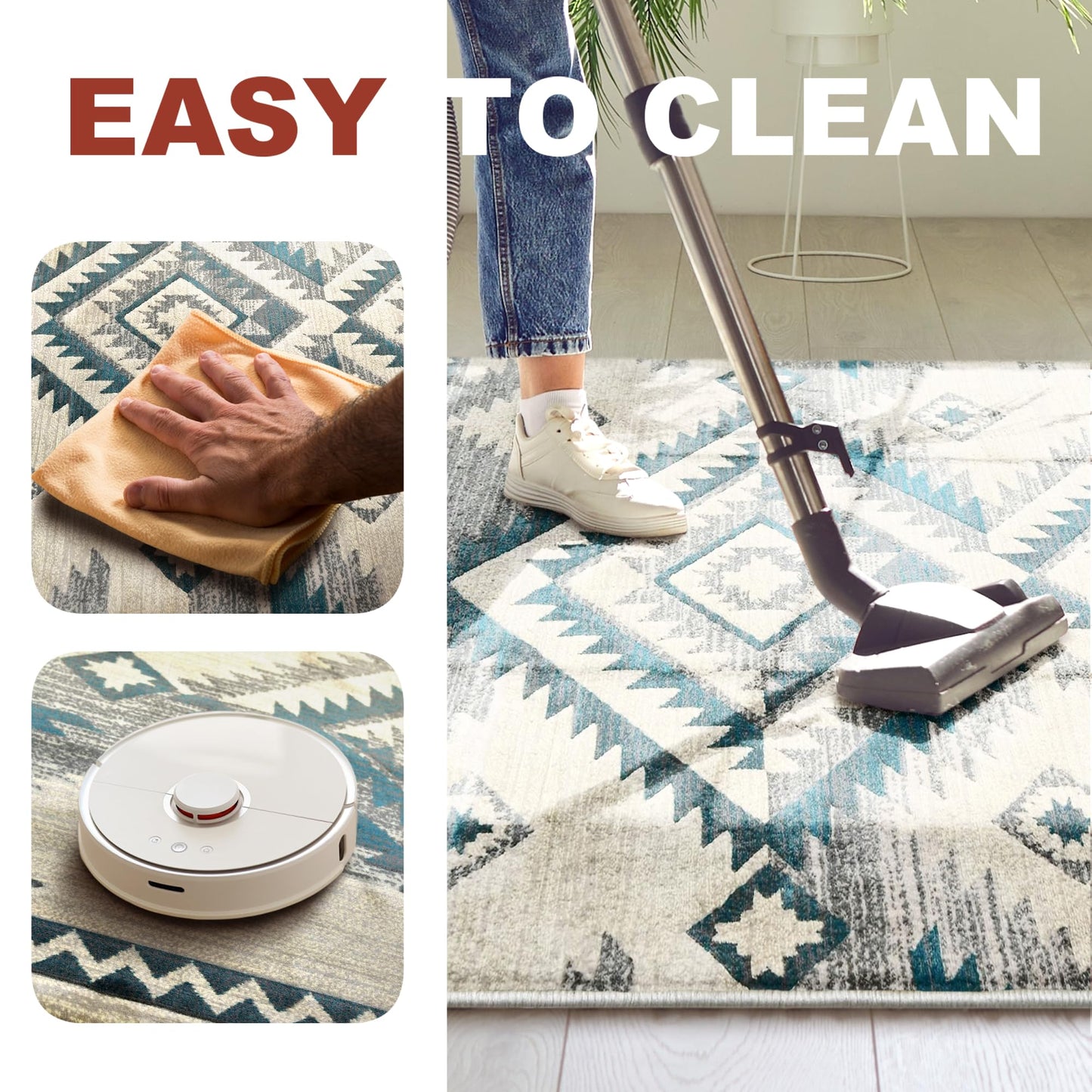 YHSF South West Native American Rug Ritz – Native Tribal American Indian Inspired Rug - Living Room, Bedroom, Hallway, Entryway & High-Traffic Area Rugs - Washable - Soft - Espresso, 8 Feet x 10 Feet