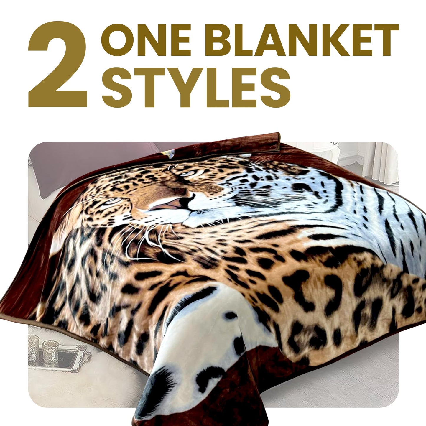 YHSF Korean Mink Blanket - 2 Ply Thick & Soft Reversible Printed Plush Throw - Warm Cozy & Comfy Korean Faux Mink Blanket - Ideal Gift, Easy Care, Fade-Proof, Peony, King Size, 6 LB, 83 in x 91 in