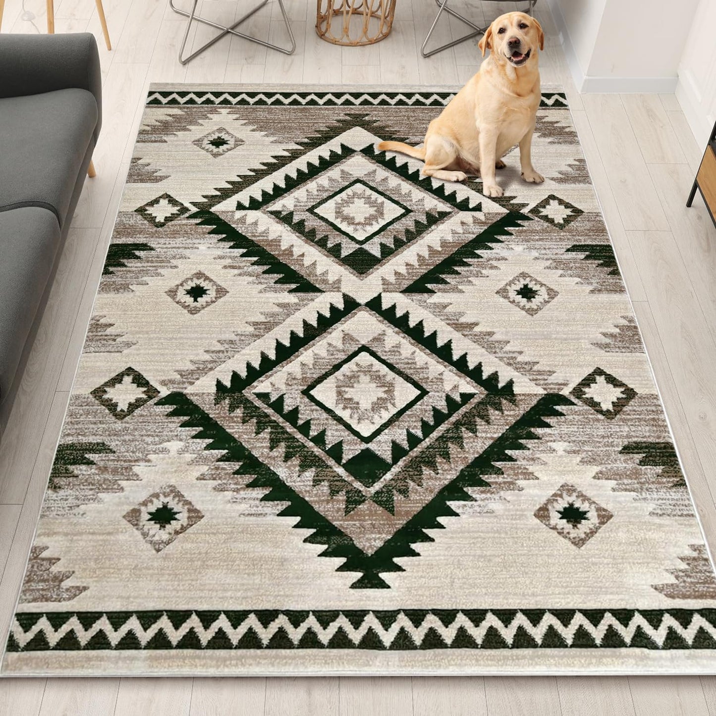 YHSF South West Native American Rug Ritz – Native Tribal American Indian Inspired Rug - Living Room, Bedroom, Hallway, Entryway & High-Traffic Area Rugs - Washable - Soft - Espresso, 8 Feet x 10 Feet