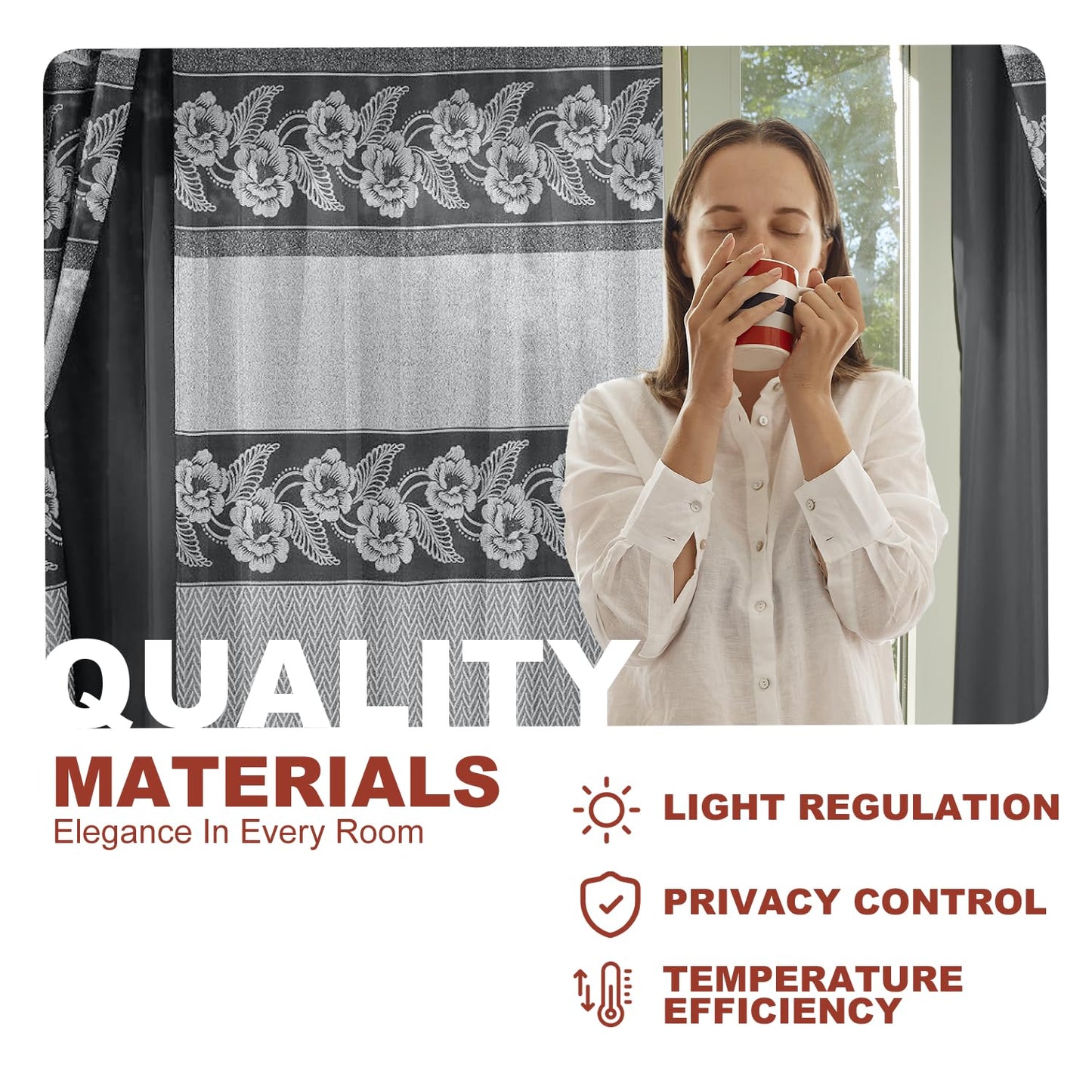 YHSF Jacquard Window Curtains for Living Room and Bedrooms - 54" W x 84" L 2-Panel Set Fancy Curtains with Valance Attached & 2 Tassle Tie Backs - Fancy Living Room Curtain with Valance - Turquoise