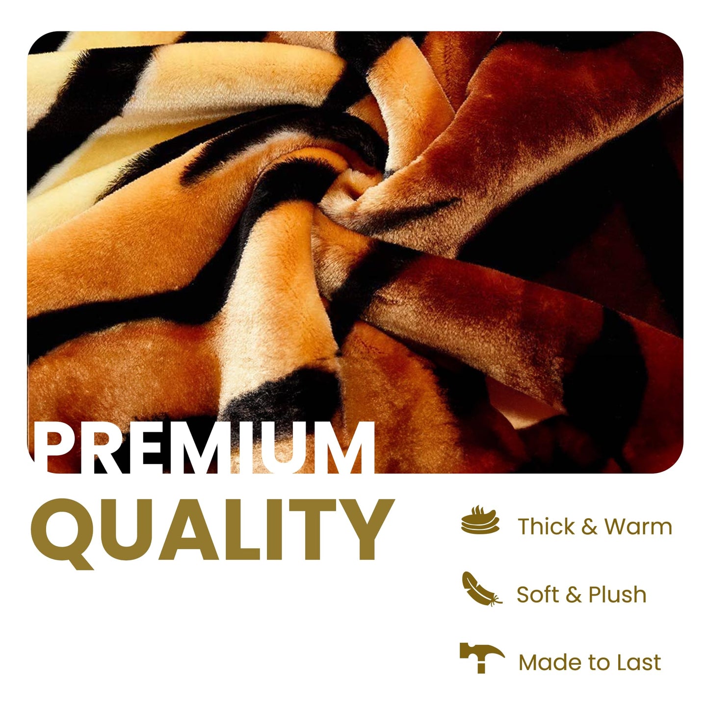 YHSF Korean Mink Blanket - 2 Ply Thick & Soft Reversible Printed Plush Throw - Warm Cozy & Comfy Korean Faux Mink Blanket - Ideal Gift, Easy Care, Fade-Proof, Peony, King Size, 6 LB, 83 in x 91 in