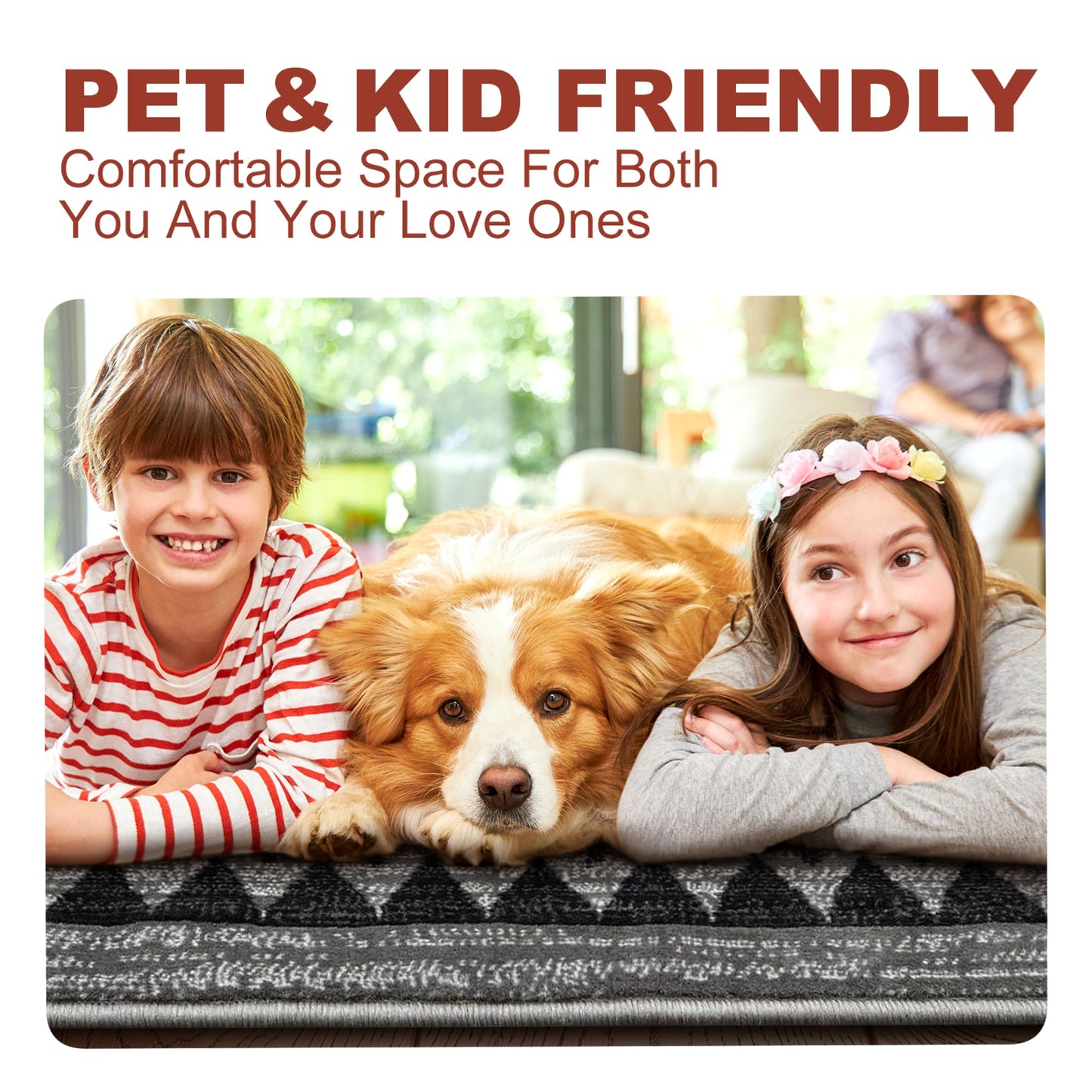 YHSF South West Native American Rug Ritz – Native Tribal American Indian Inspired Rug - Living Room, Bedroom, Hallway, Entryway & High-Traffic Area Rugs - Washable - Soft - Espresso, 8 Feet x 10 Feet