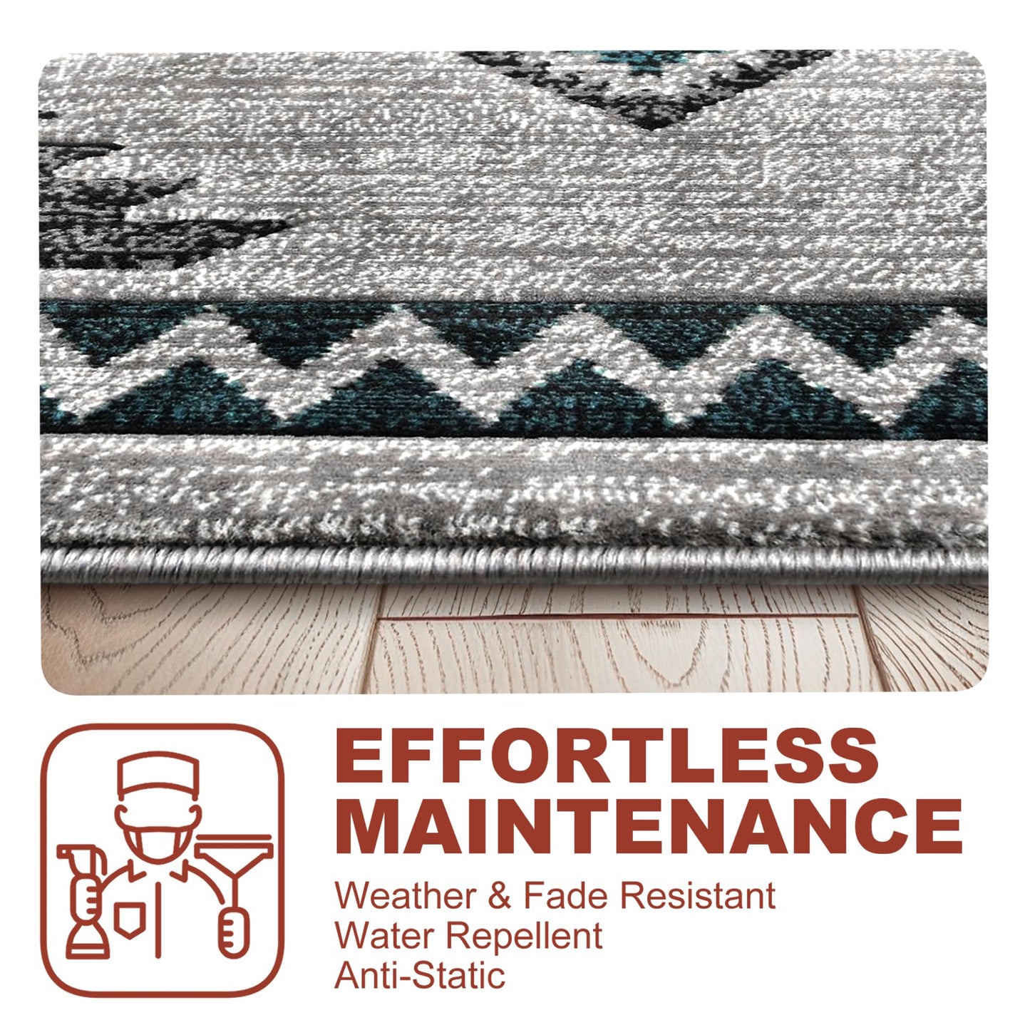 YHSF South West Native American Rug Ritz – Native Tribal American Indian Inspired Rug - Living Room, Bedroom, Hallway, Entryway & High-Traffic Area Rugs - Washable - Soft - Espresso, 8 Feet x 10 Feet