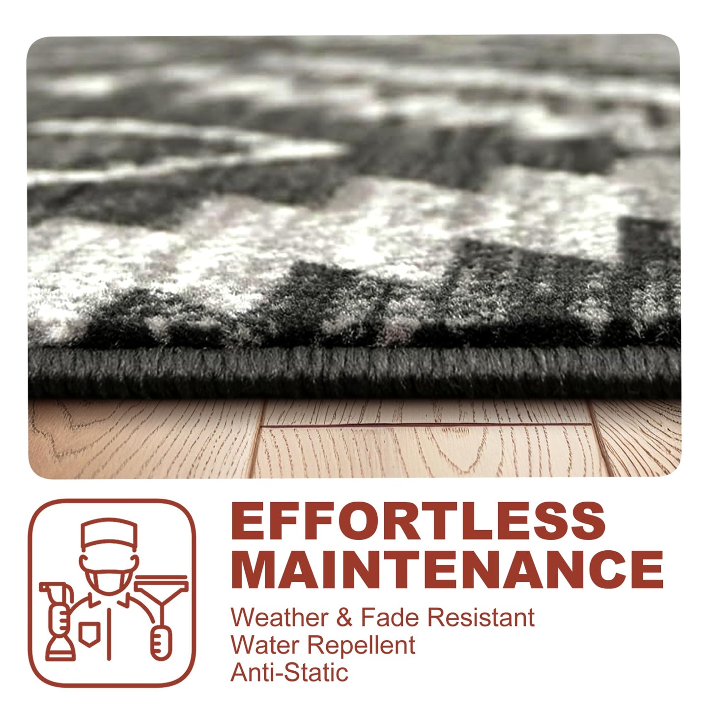 YHSF South West Native American Rug Ritz – Native Tribal American Indian Inspired Rug - Living Room, Bedroom, Hallway, Entryway & High-Traffic Area Rugs - Washable - Soft - Espresso, 8 Feet x 10 Feet