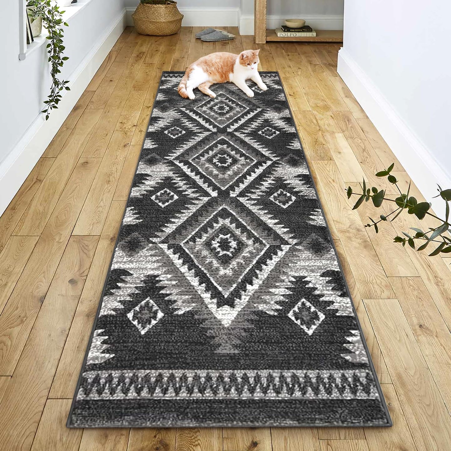 YHSF South West Native American Rug Ritz – Native Tribal American Indian Inspired Rug - Living Room, Bedroom, Hallway, Entryway & High-Traffic Area Rugs - Washable - Soft - Espresso, 8 Feet x 10 Feet