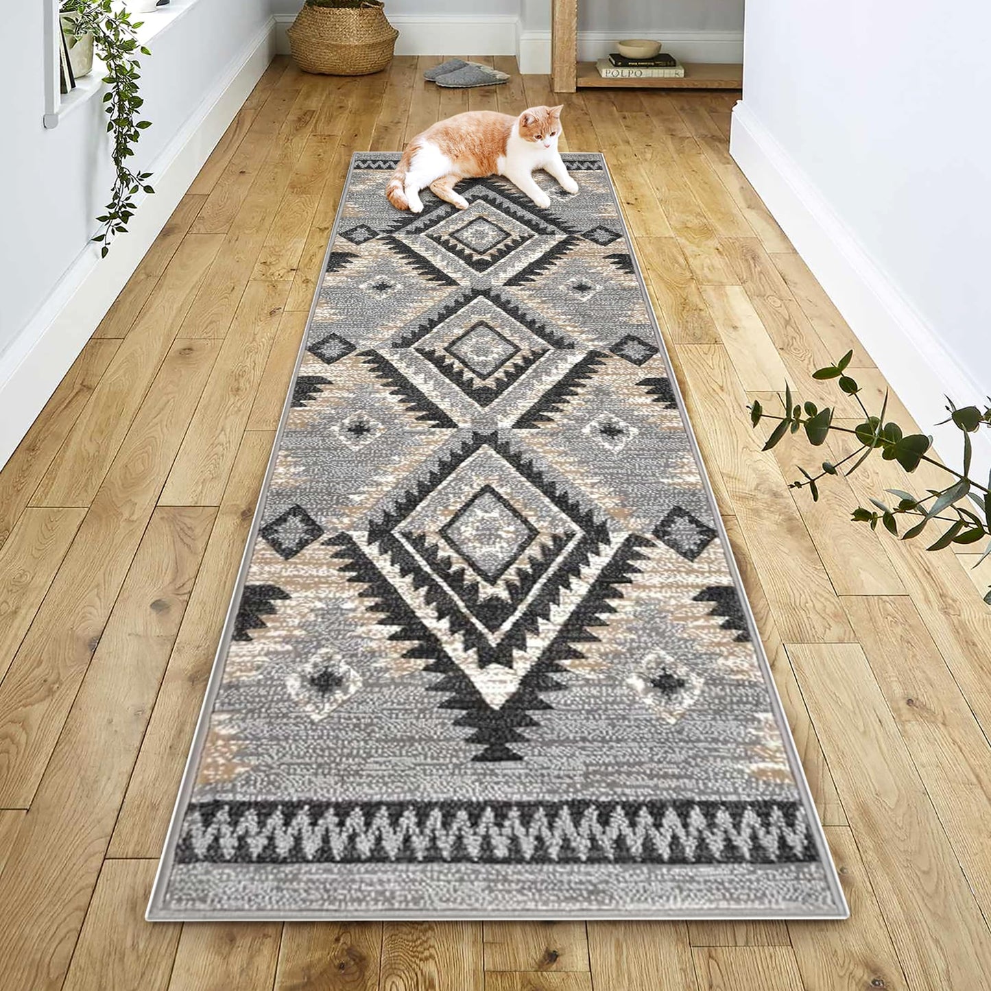 YHSF South West Native American Rug Ritz – Native Tribal American Indian Inspired Rug - Living Room, Bedroom, Hallway, Entryway & High-Traffic Area Rugs - Washable - Soft - Espresso, 8 Feet x 10 Feet