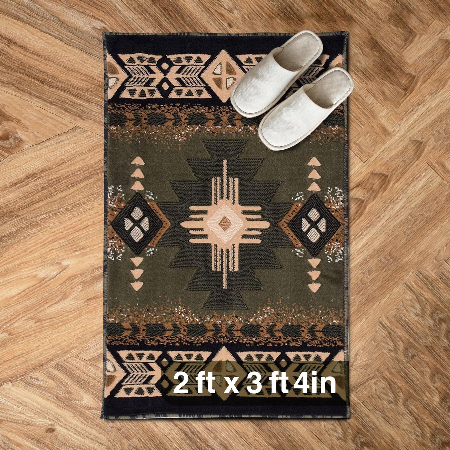 YHSF South West Native American Area Rug C318 - Easy Clean, Thick, Soft, Durable Native Tribal American Indian Inspired Rug for Bedroom/Living Room and More - Berber, 5 Feet x 7 Feet