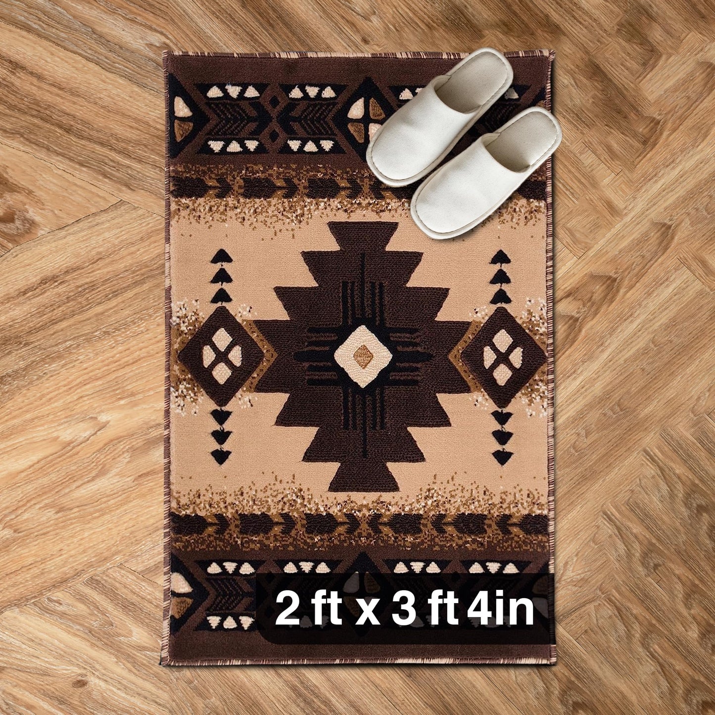 YHSF South West Native American Area Rug C318 - Easy Clean, Thick, Soft, Durable Native Tribal American Indian Inspired Rug for Bedroom/Living Room and More - Berber, 5 Feet x 7 Feet