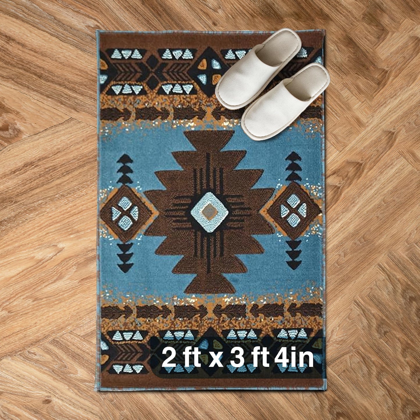 YHSF South West Native American Area Rug C318 - Easy Clean, Thick, Soft, Durable Native Tribal American Indian Inspired Rug for Bedroom/Living Room and More - Berber, 5 Feet x 7 Feet