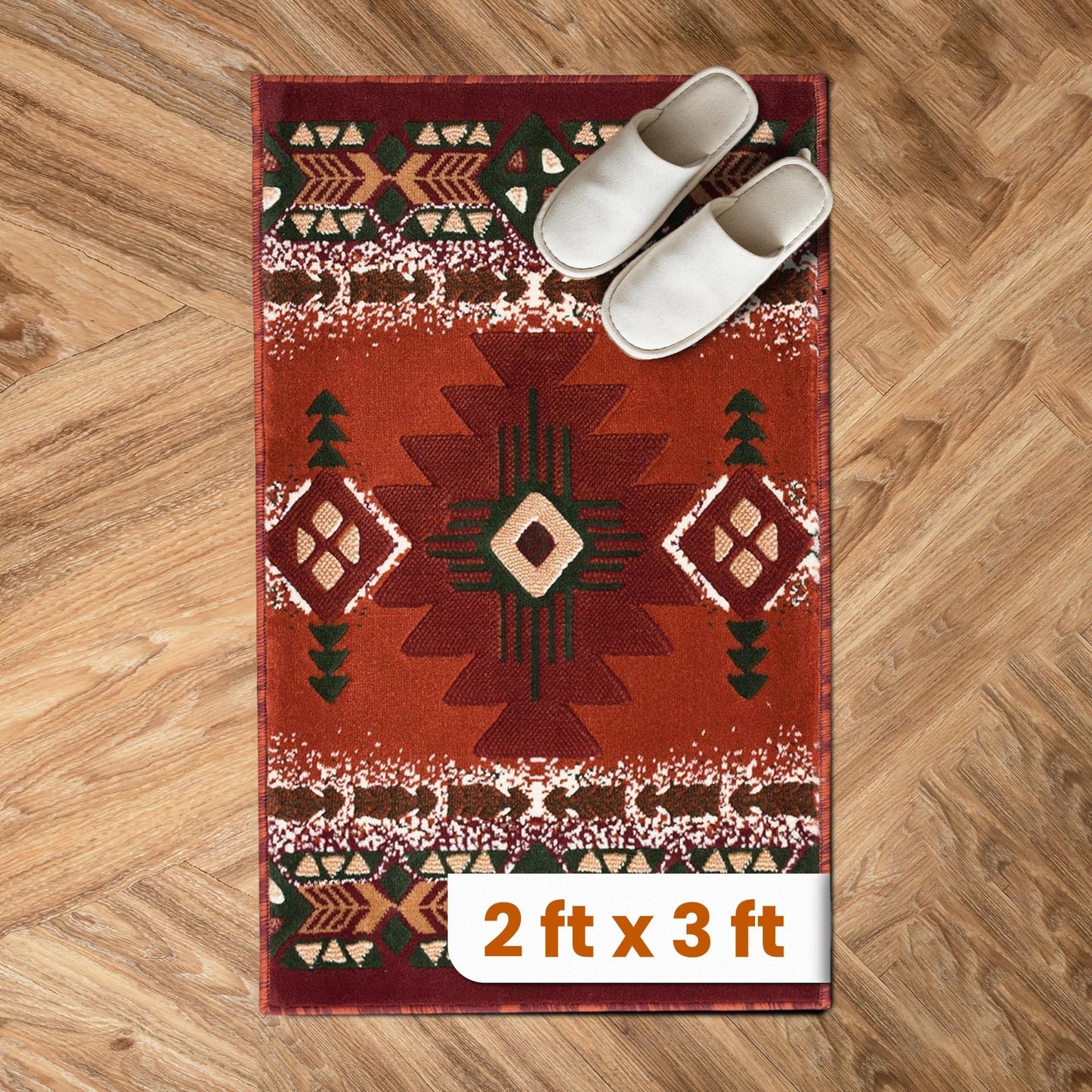 YHSF South West Native American Area Rug C318 - Easy Clean, Thick, Soft, Durable Native Tribal American Indian Inspired Rug for Bedroom/Living Room and More - Berber, 5 Feet x 7 Feet