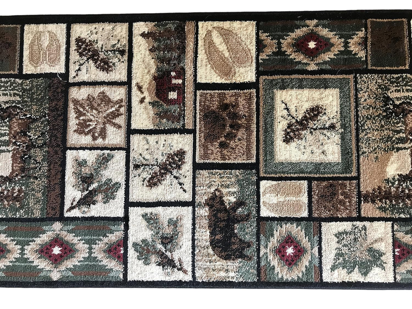 YHSF Cabin Style Area Rug Bear Elk Deer Moose Country Nature Wilderness Lodge Design