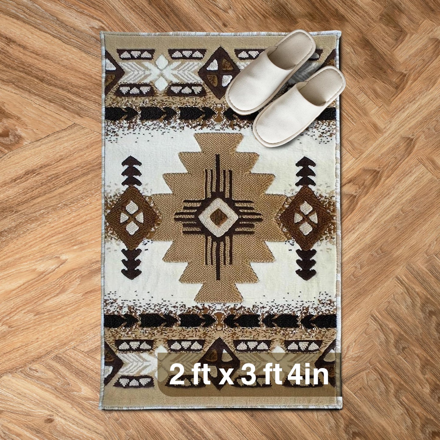 YHSF South West Native American Area Rug C318 - Easy Clean, Thick, Soft, Durable Native Tribal American Indian Inspired Rug for Bedroom/Living Room and More - Berber, 5 Feet x 7 Feet