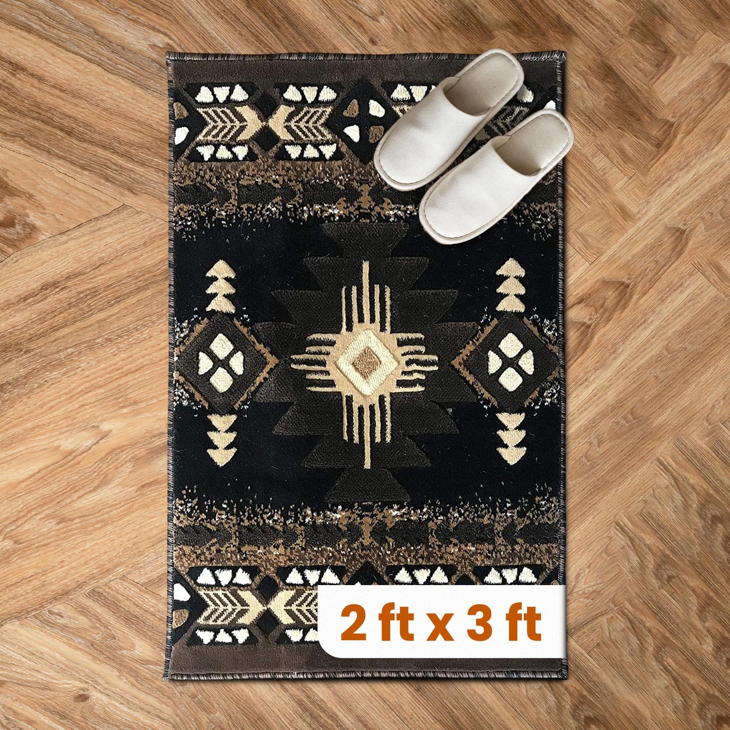 YHSF South West Native American Area Rug C318 - Easy Clean, Thick, Soft, Durable Native Tribal American Indian Inspired Rug for Bedroom/Living Room and More - Berber, 5 Feet x 7 Feet