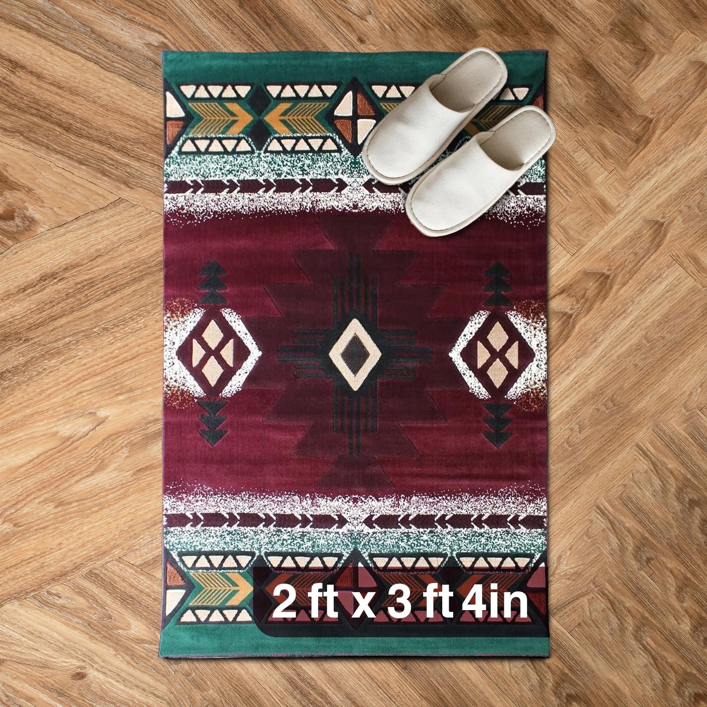 YHSF South West Native American Area Rug C318 - Easy Clean, Thick, Soft, Durable Native Tribal American Indian Inspired Rug for Bedroom/Living Room and More - Berber, 5 Feet x 7 Feet