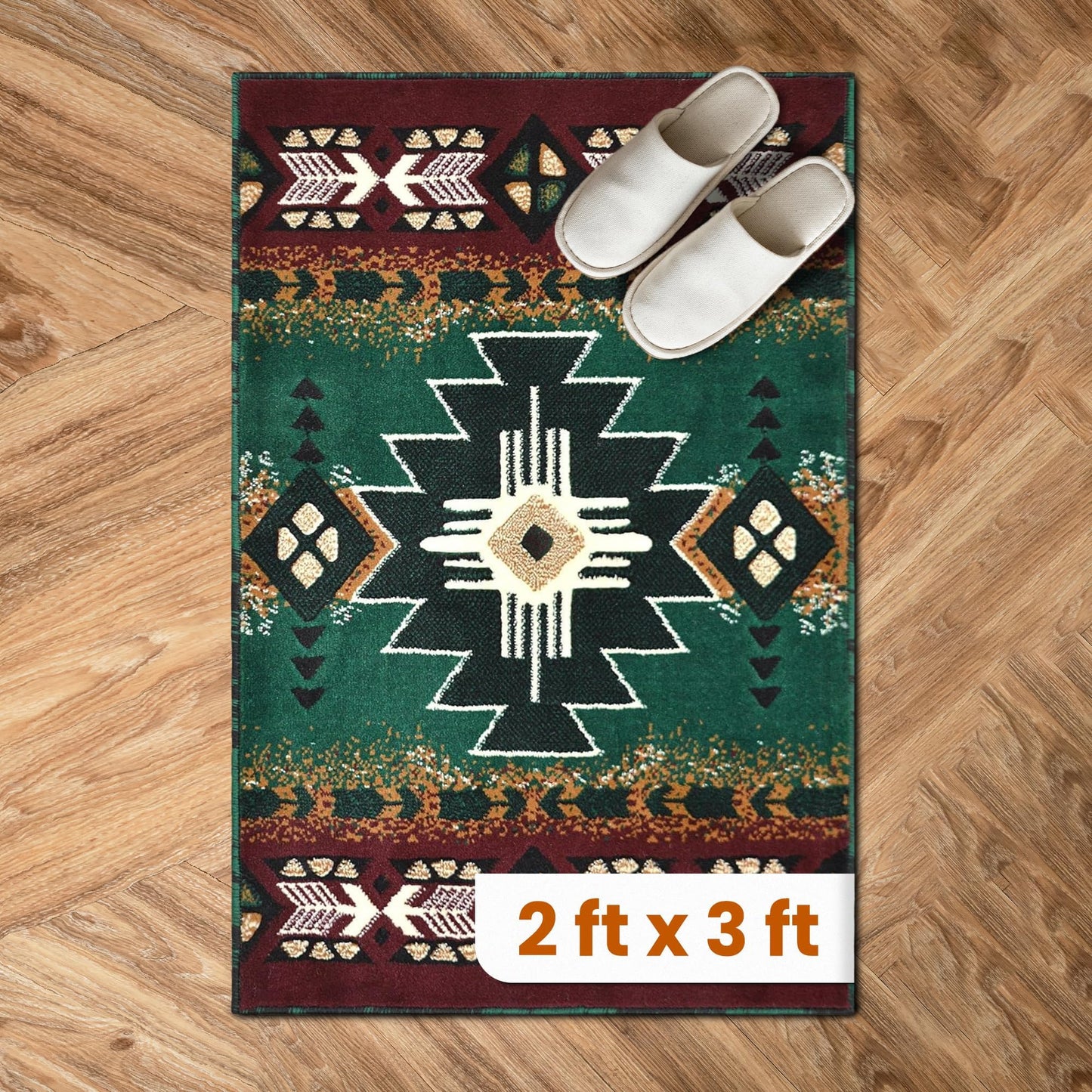 YHSF South West Native American Area Rug C318 - Easy Clean, Thick, Soft, Durable Native Tribal American Indian Inspired Rug for Bedroom/Living Room and More - Berber, 5 Feet x 7 Feet