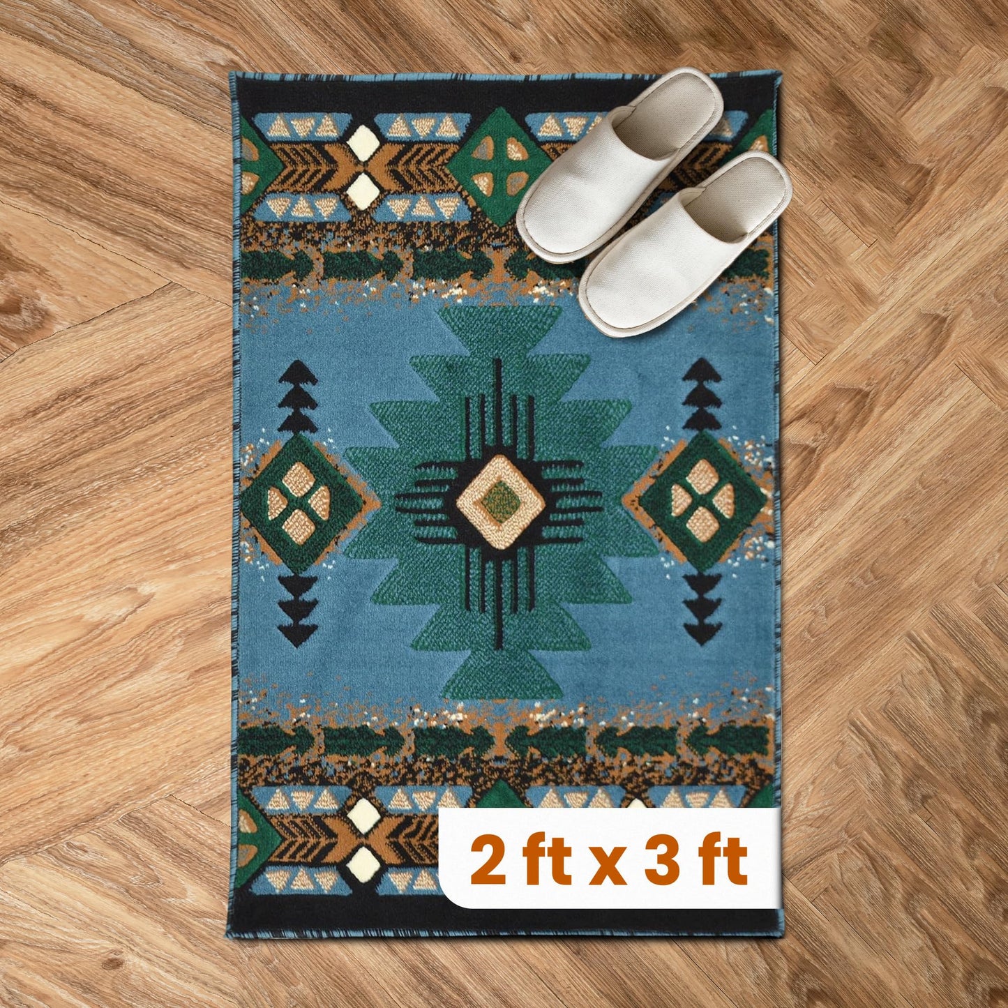 YHSF South West Native American Area Rug C318 - Easy Clean, Thick, Soft, Durable Native Tribal American Indian Inspired Rug for Bedroom/Living Room and More - Berber, 5 Feet x 7 Feet