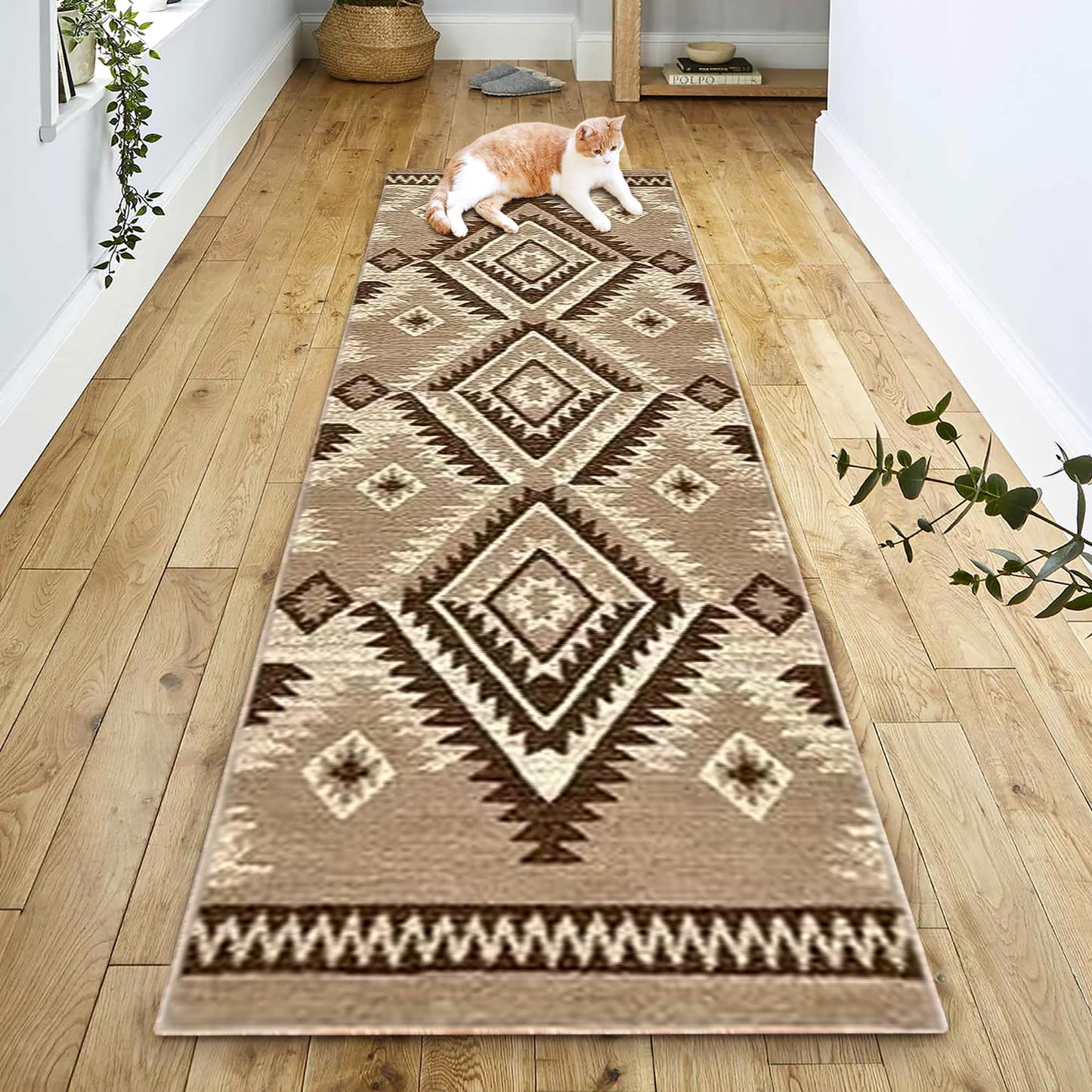 YHSF South West Native American Rug Ritz – Native Tribal American Indian Inspired Rug - Living Room, Bedroom, Hallway, Entryway & High-Traffic Area Rugs - Washable - Soft - Espresso, 8 Feet x 10 Feet