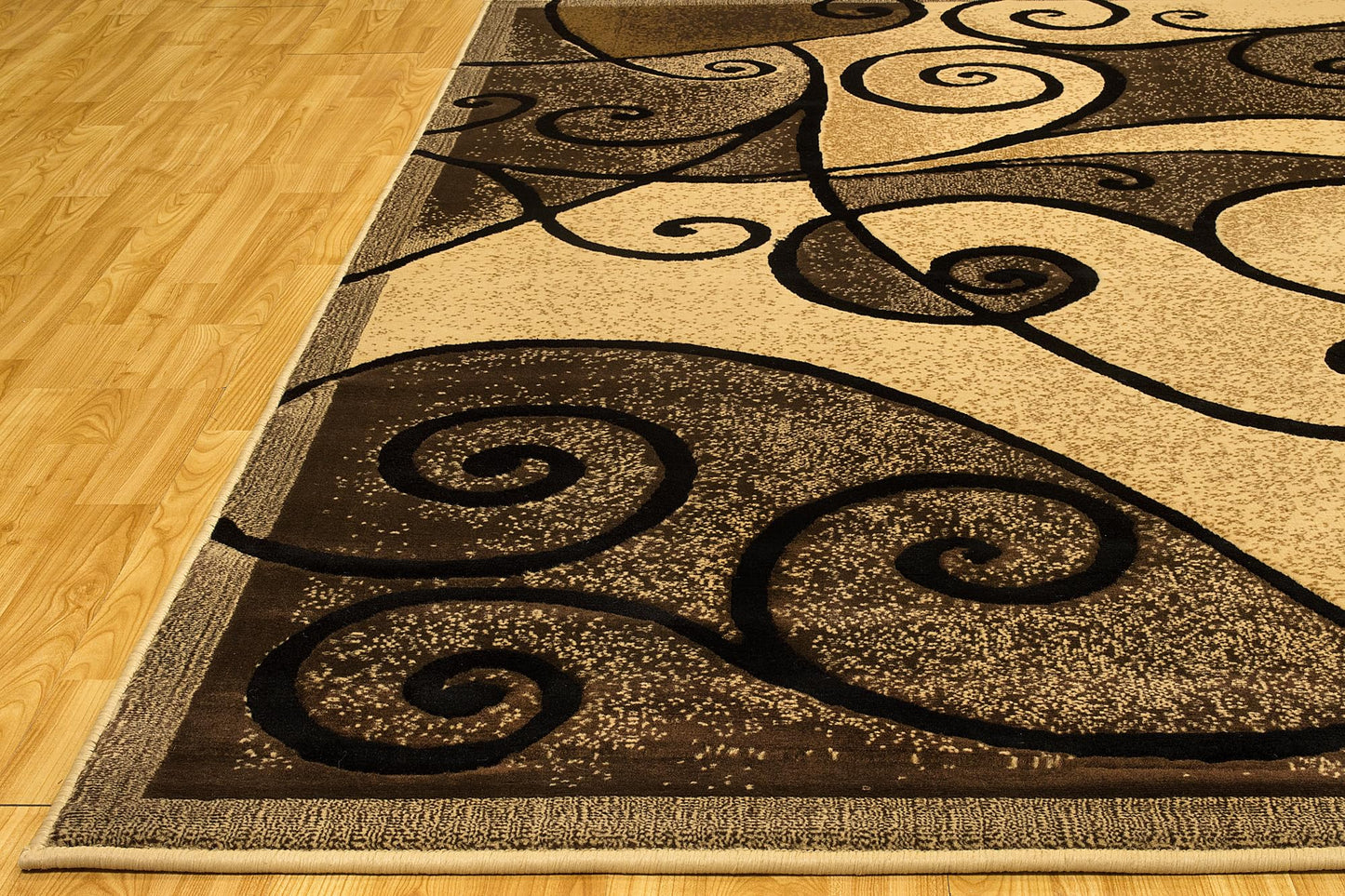 YHSF Modern Contemporary Area Rugs for Living Room, Bedroom, Office, Dining Room, Entryway – Washable, Easy to Clean, Soft Swirl Design, Modern Area Rug – 5x7 Feet, Berber