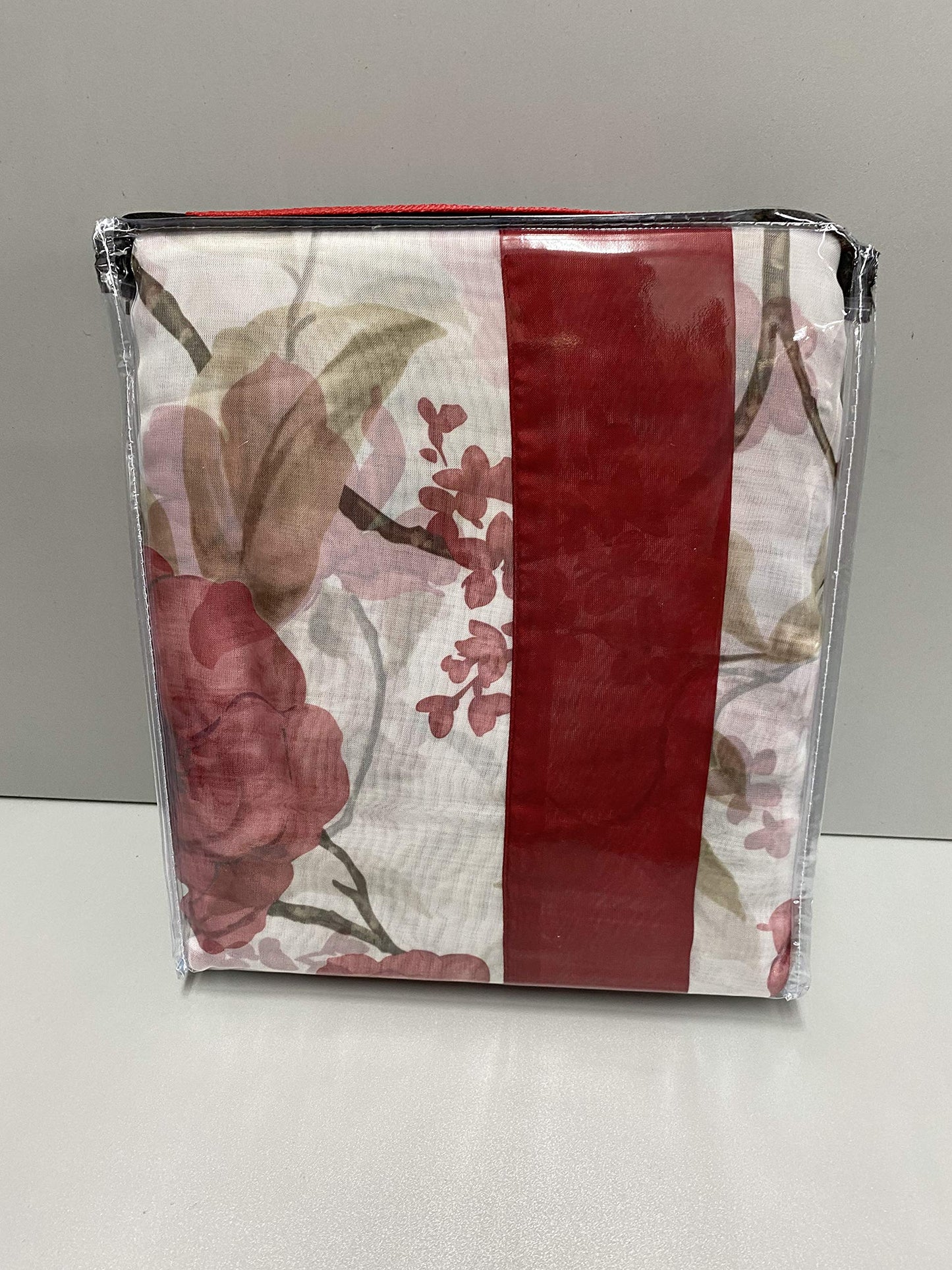 YHSF Sheer Curtains Laura Collection - 4 Panel Set, 84 Inches Long - Elegant Curtains for Bedroom & More - Valances with Beads & 2 tiebacks - 55” x 84" - Easy Install, Multicolor, Floral Rose Taupe