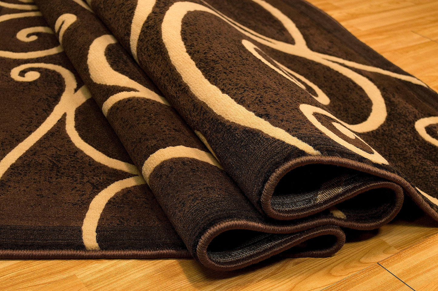 YHSF Modern Contemporary Area Rugs for Living Room, Bedroom, Office, Dining Room, Entryway – Washable, Easy to Clean, Soft Swirl Design, Modern Area Rug – 5x7 Feet, Berber