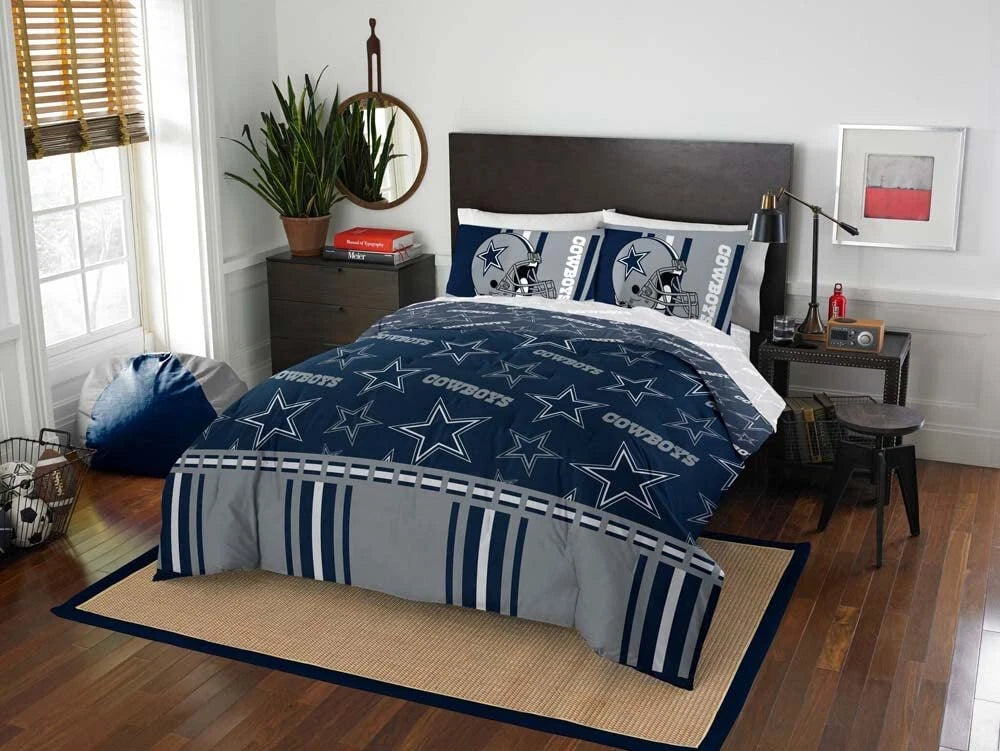 NFL Dallas Cowboys Rotary Queen Bed in Bag Set BRAND NEW 7 PCS Bedding