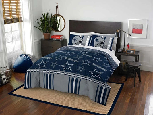 NFL Dallas Cowboys Rotary Queen Bed in Bag Set BRAND NEW 7 PCS Bedding